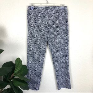 EUC Black & White Floral Print Stretch Crop Pants